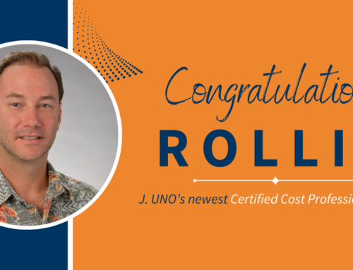 Rollin Wakely is J. UNO’s newest Certified Cost Professional (CCP)